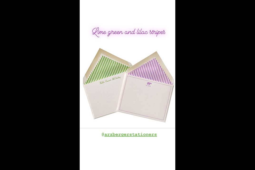 floresent striped party envelopes