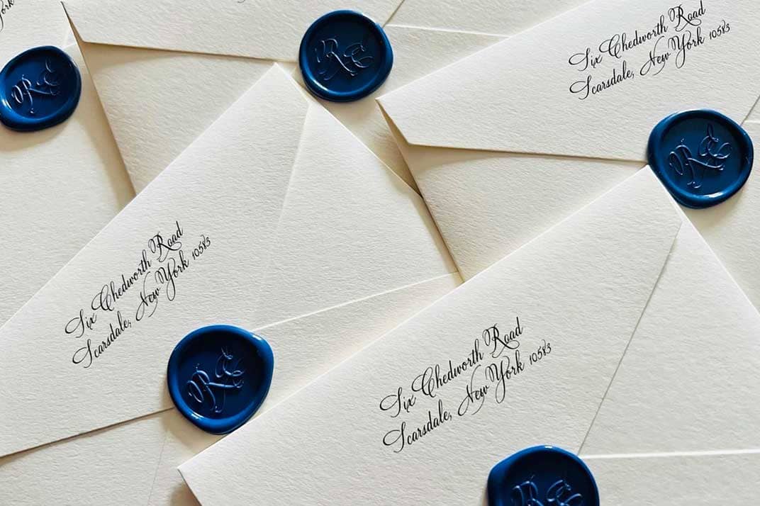 wedding invitation wax sealed envelopes